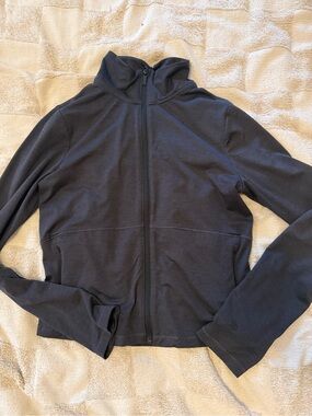 Mock neck full zip workout jacket